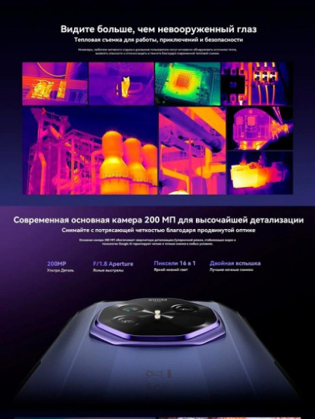 Смартфон Doogee S300 Plus Thermal 12Gb/1Tb Stealth Black