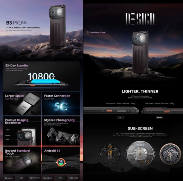 Смартфон Oukitel IIIF150 B3 Pro 16/512Gb Sandstone Purple