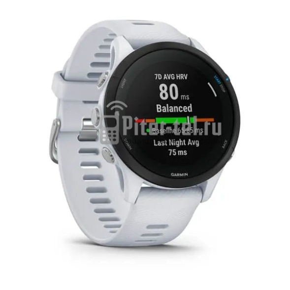 Умные часы Garmin Forerunner 255 Music с белым ремешком