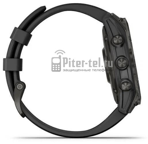 Умные часы Garmin Fenix 7S Sapphire Solar, титановый угольно-серый с черным ремешком