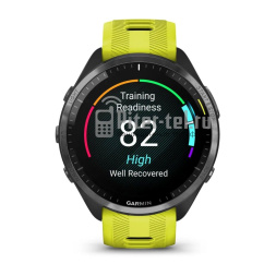 Умные часы Garmin Forerunner 965 черные, темно-серый DLC титановый безель, с желто-черным ремешком